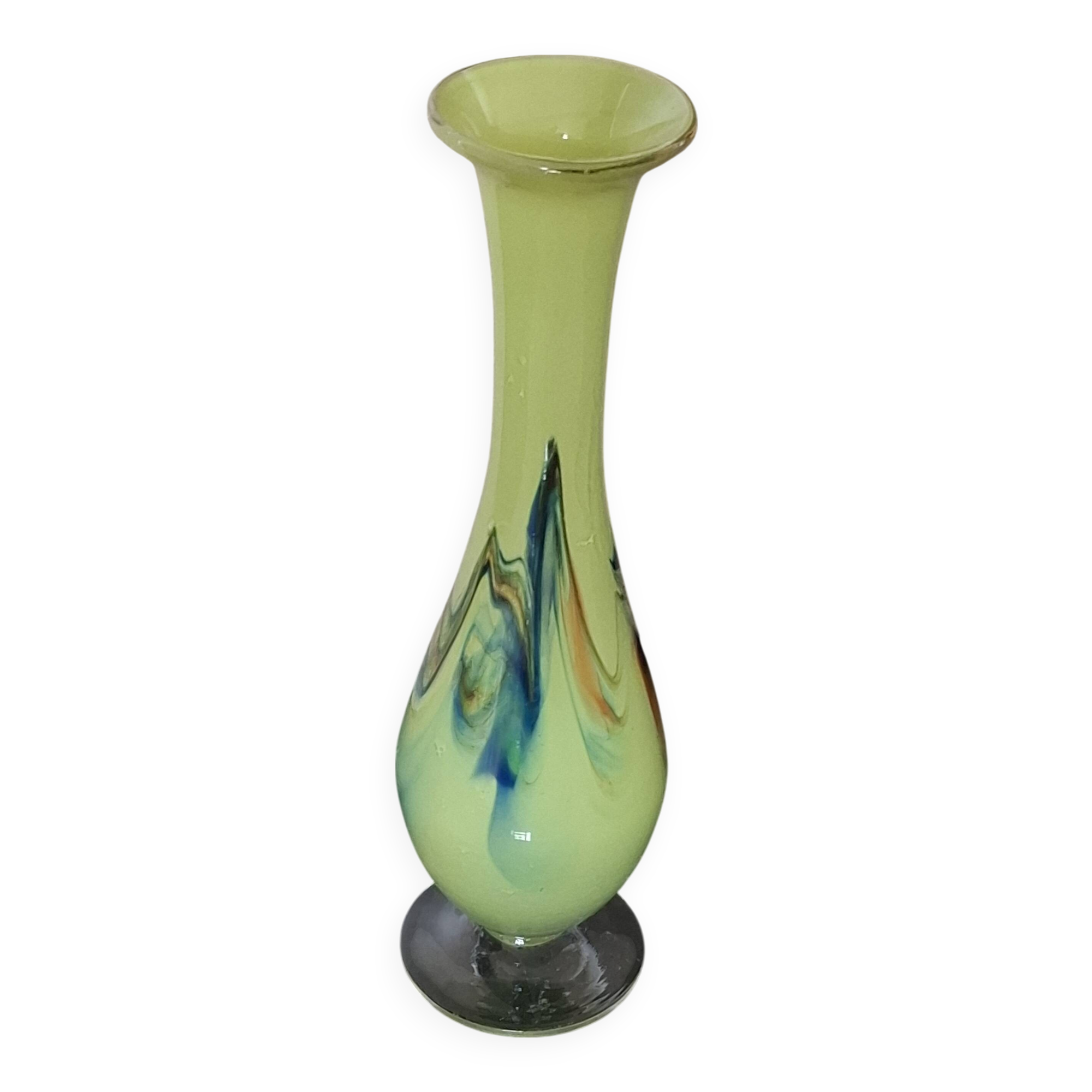 Chinese Dalian Glass vase - Snowflakes 1950