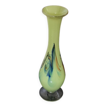 vase  Chinois  Dalian Glass  - Snowflakes  1950