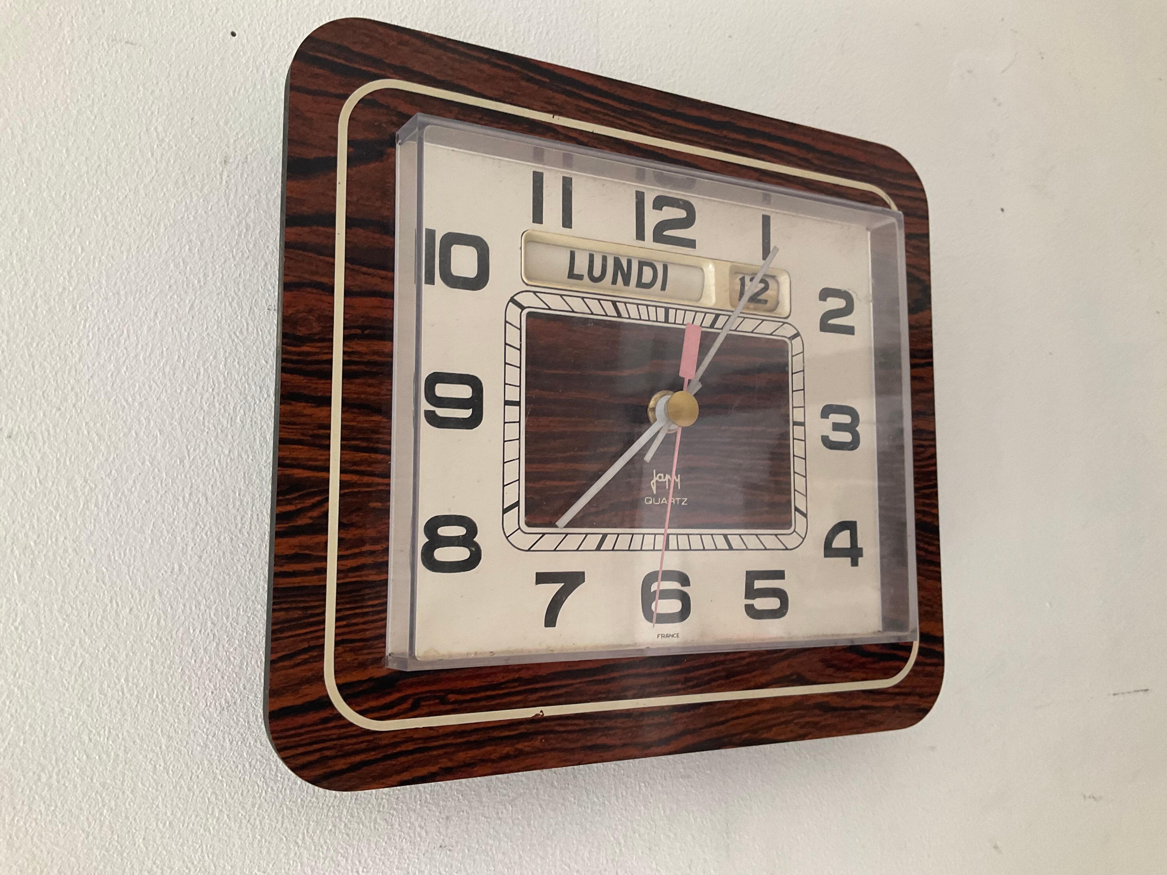 Vintage clock Japy in Formica 70s