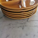 Lot of 6 round plates with Gien France compartments