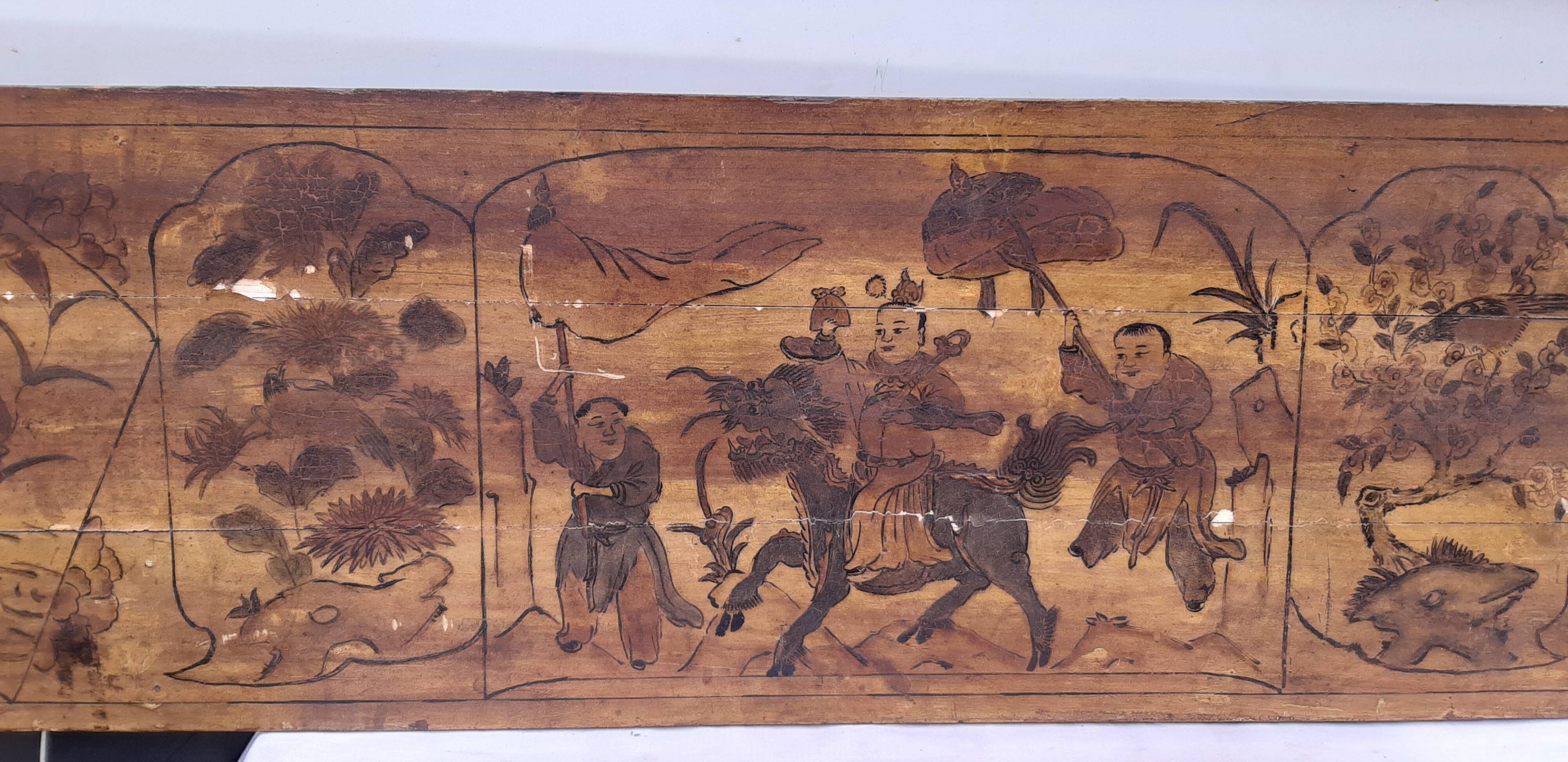 Panel Silkscreened wood China 19th