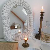 Vintage wicker mirror