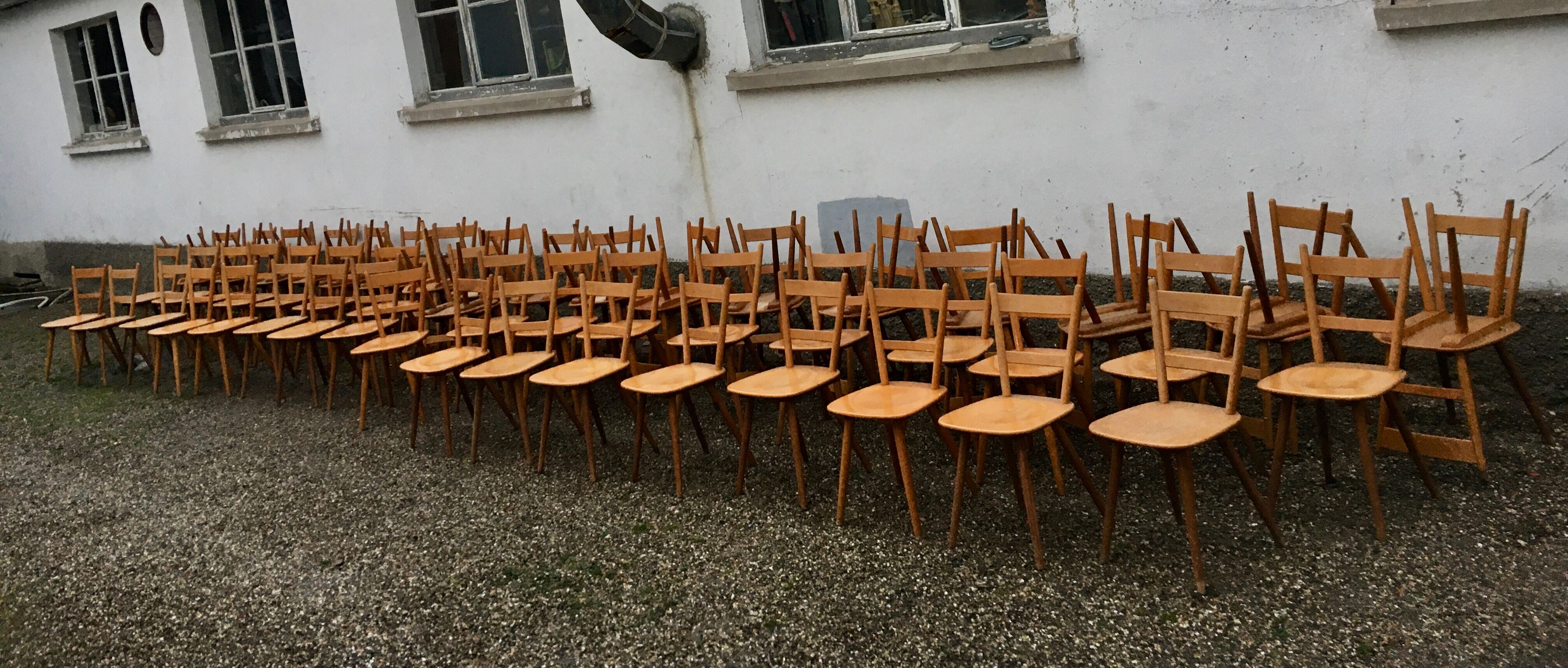 Série de 50 chaises  bistrot 1960