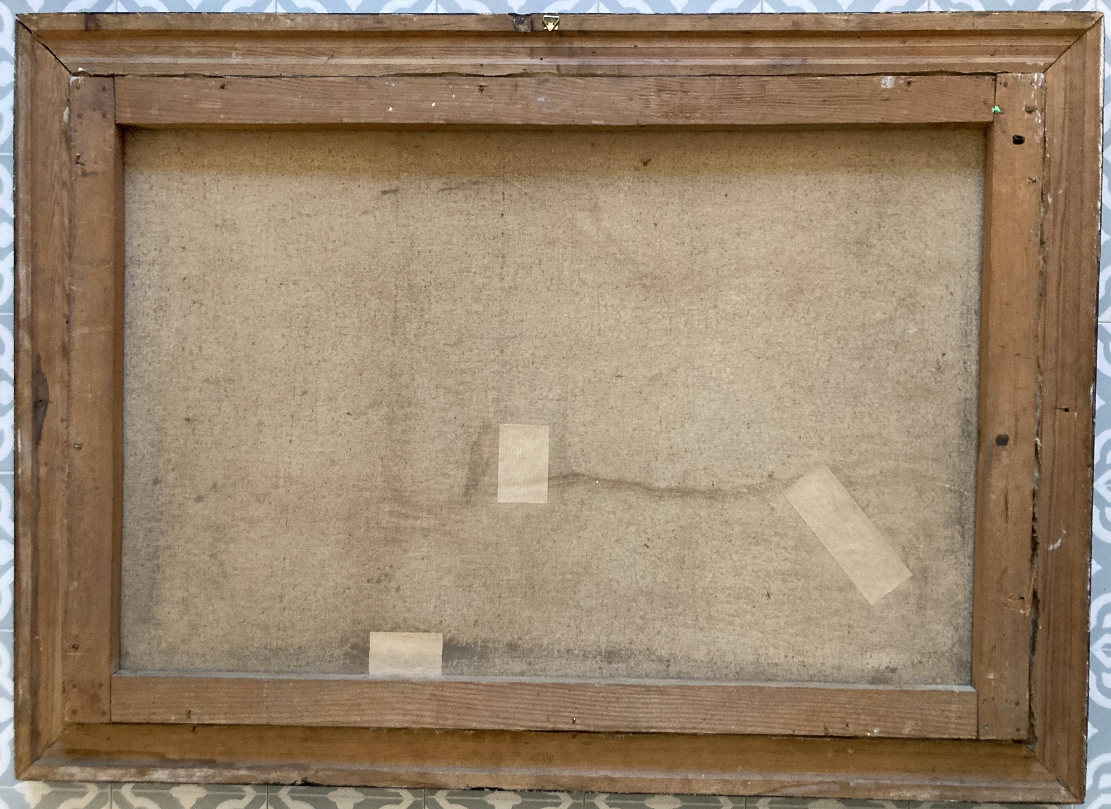 Grand Orientalist painting - the dromedaries and the Bedouins in the desert.