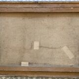 Grand Orientalist painting - the dromedaries and the Bedouins in the desert.