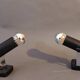 Pair of black Targetti Sankey wall lights 1970.