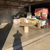 Travertin dining table octagonal