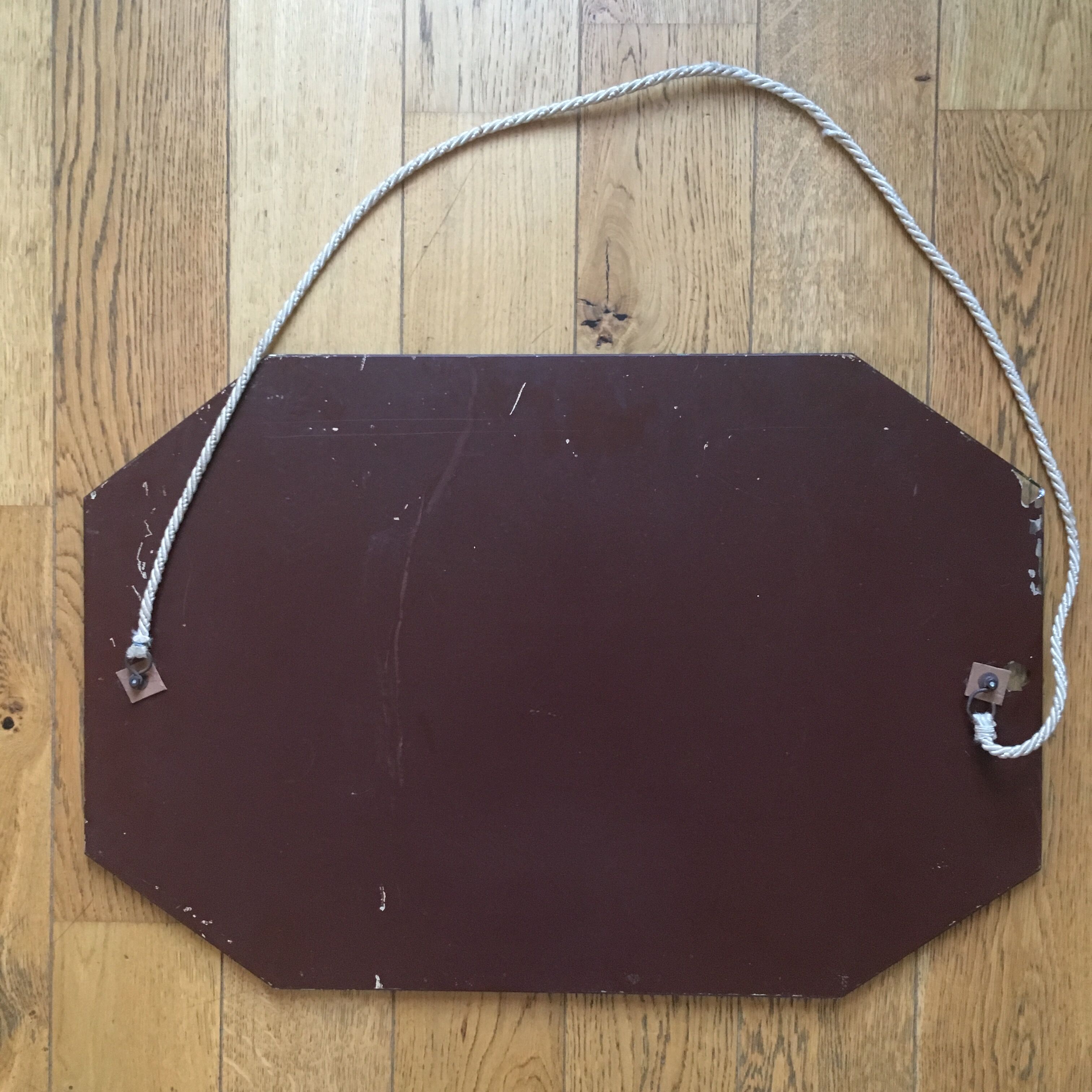 Large old beveled mirror 70x47cm