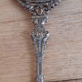 Old brass hand mirror - 25x12cm