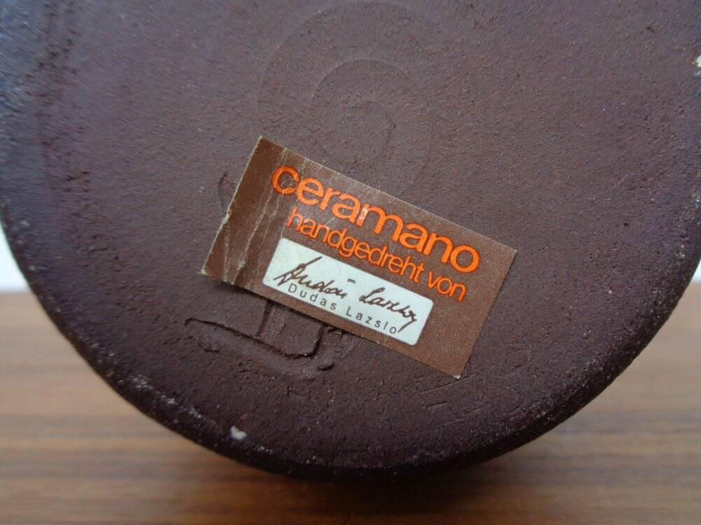Beade Studio Ceramic Vase by Lazlo Dugs from Ceramano, 1960s