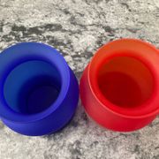 Pair of vintage frosted glass vases