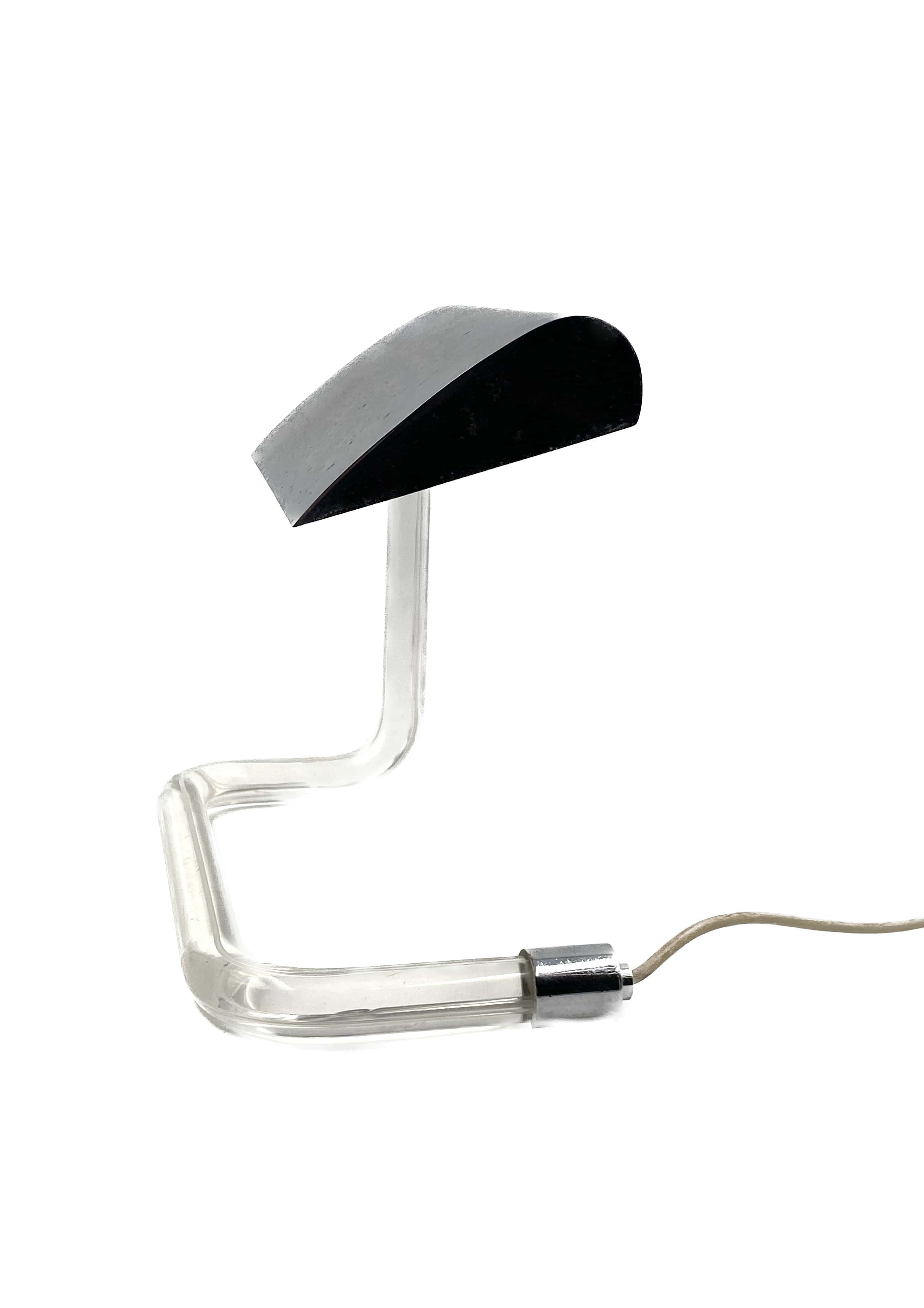 Peter hamburger, crylicord modernist crylicord desk lamp, knoll international, 1960s