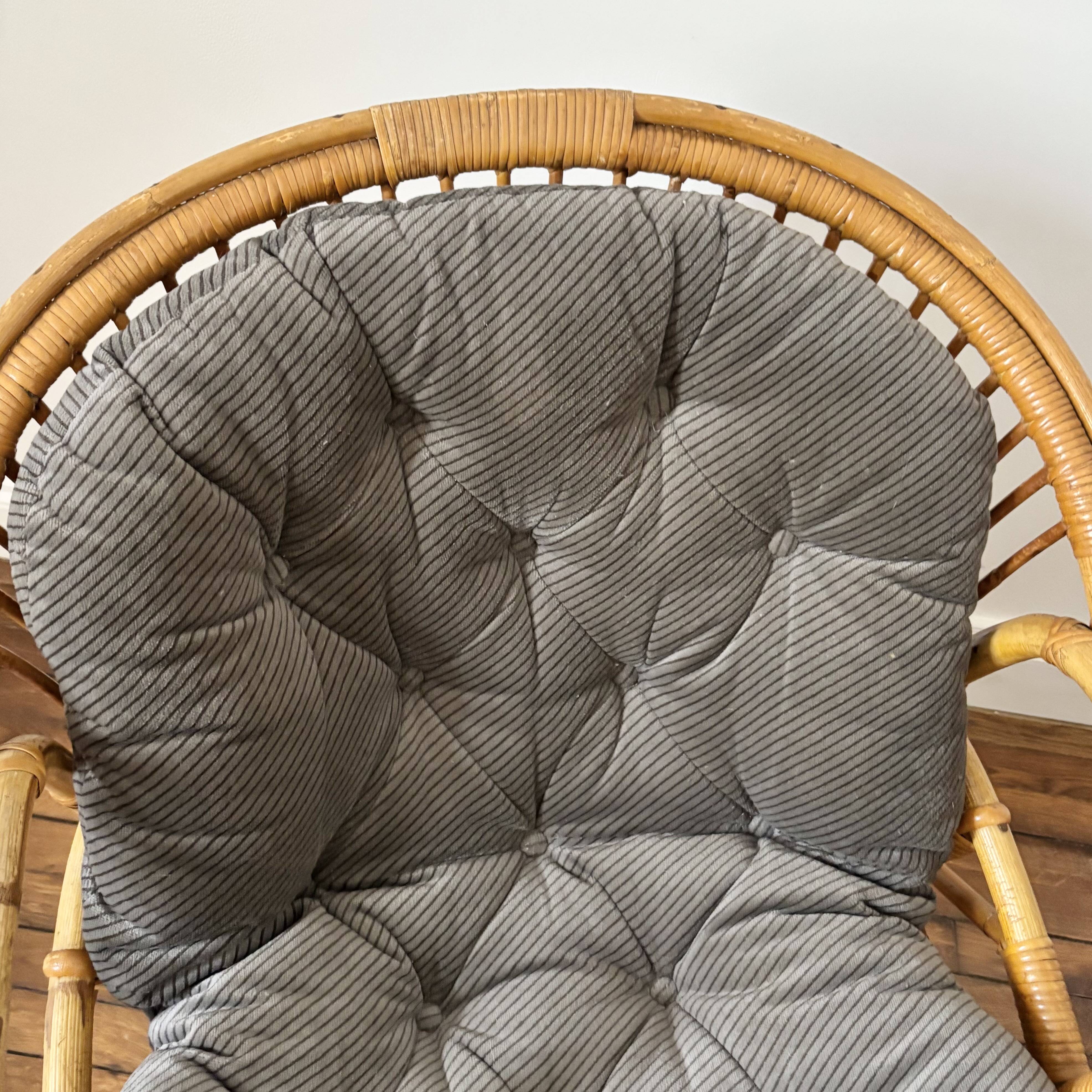 fauteuil en rotin vintage
