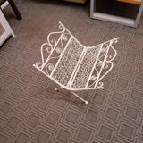 Metal magazine rack, Vintage forged iron magazine rack, folding ornament magazine rack