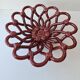 Vintage woven ceramic fruit bowl Barbotine Vallauris Mass style
