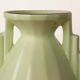 Art Deco vase in fine apple green earthenware, Sarreguemines.