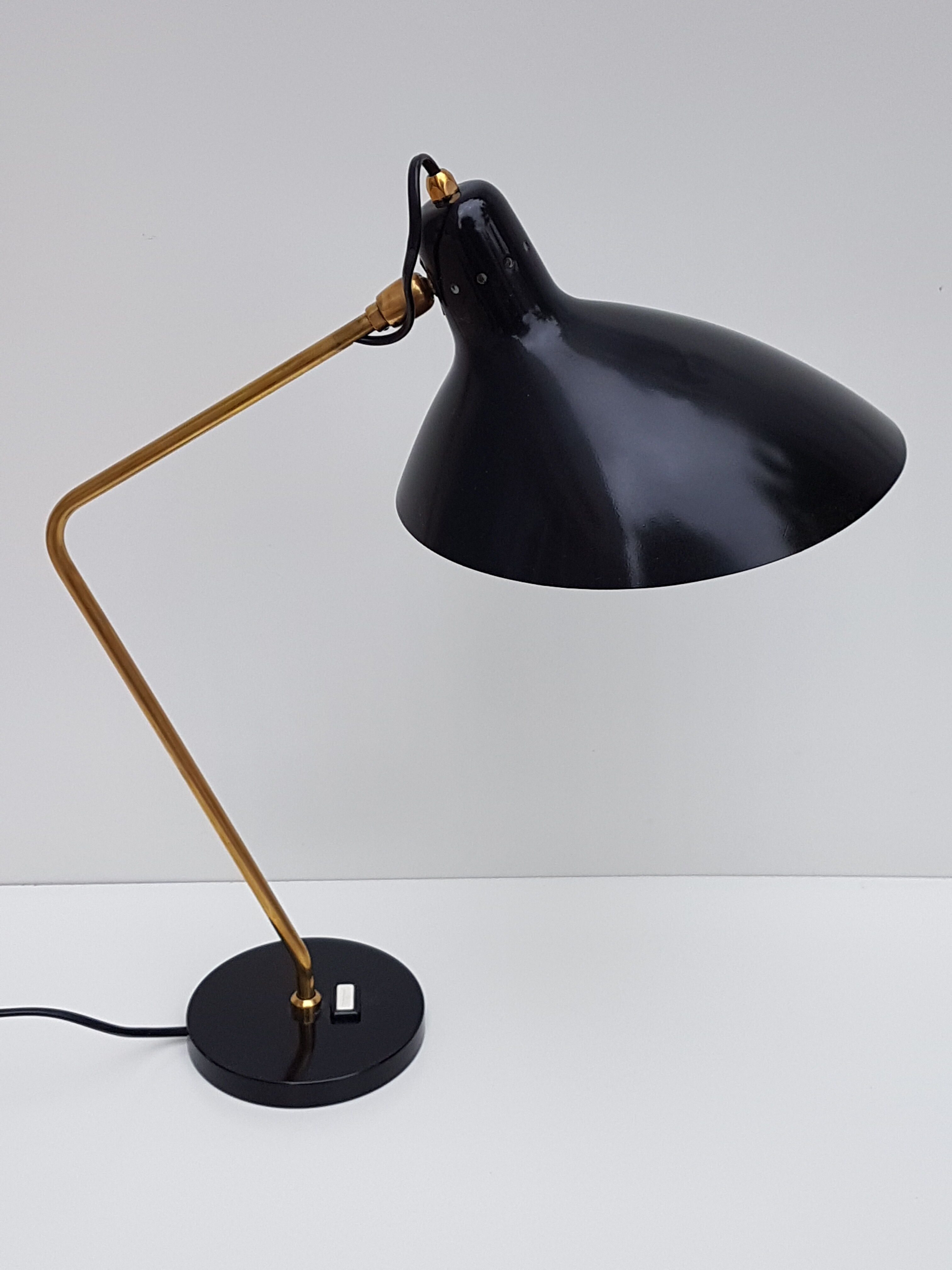 Black office vintage lamp by Jean Boris Lacroix - 1965