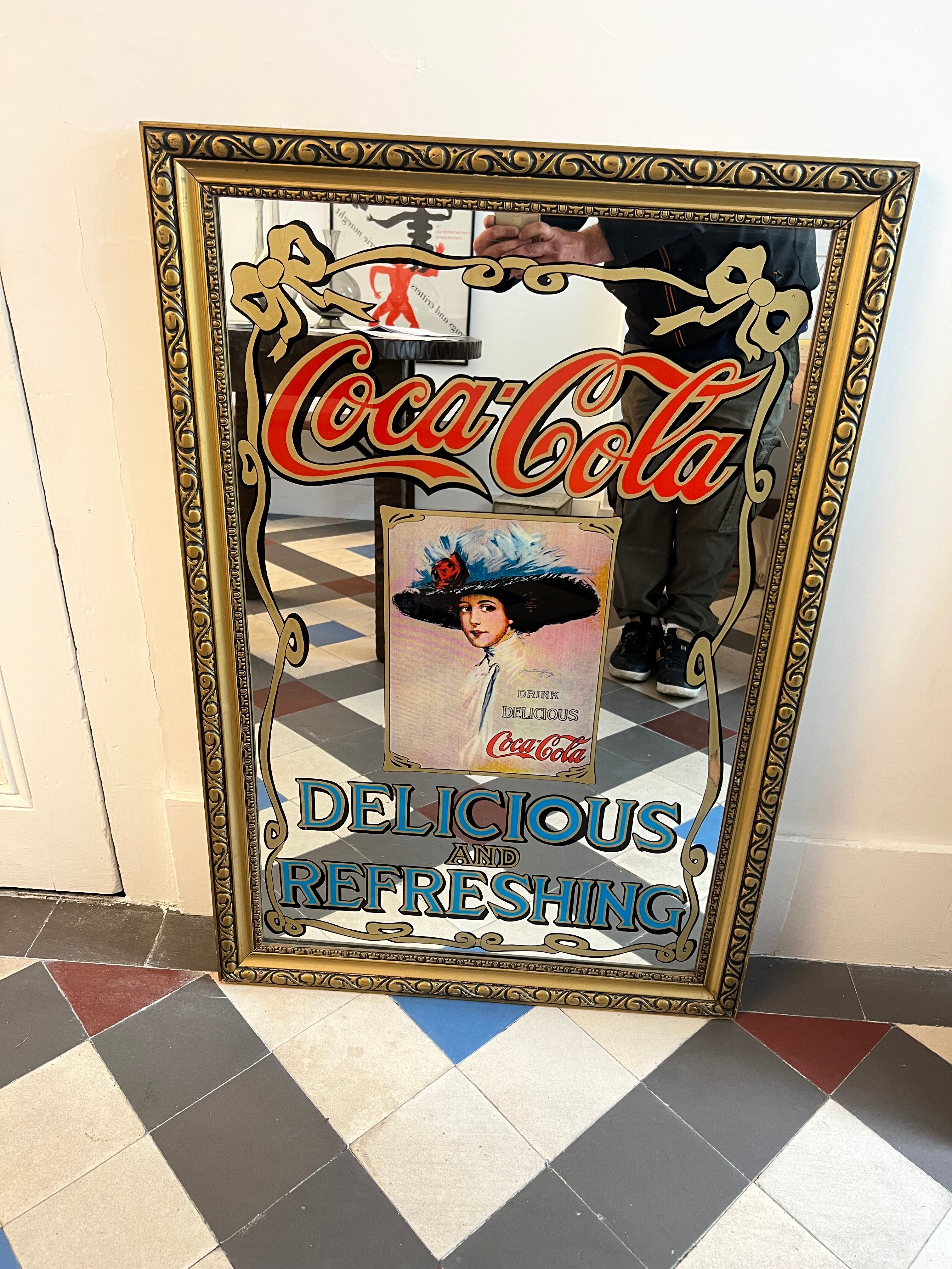 Vintage mirror pub coca cola