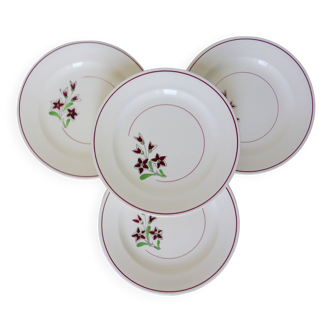 Lot de 4 assiettes plates vintage de la manufacture des Salins 210636