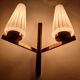 Antique gold two-light wall light