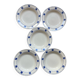 Deep plates with blue apple pattern
