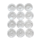12 transparent glass dessert plates