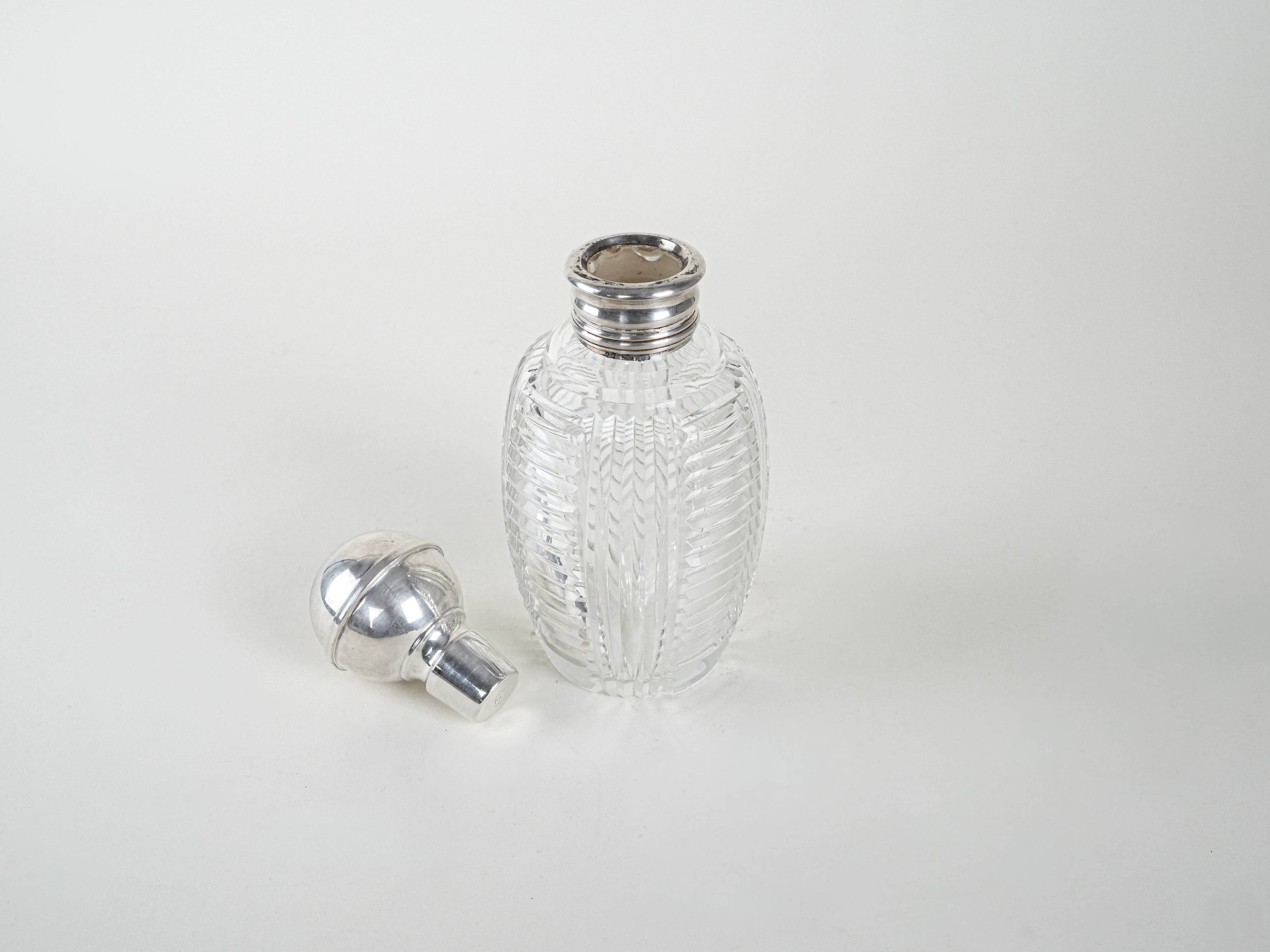 Crystal carafe, Italian design, 1970s, made in Italy