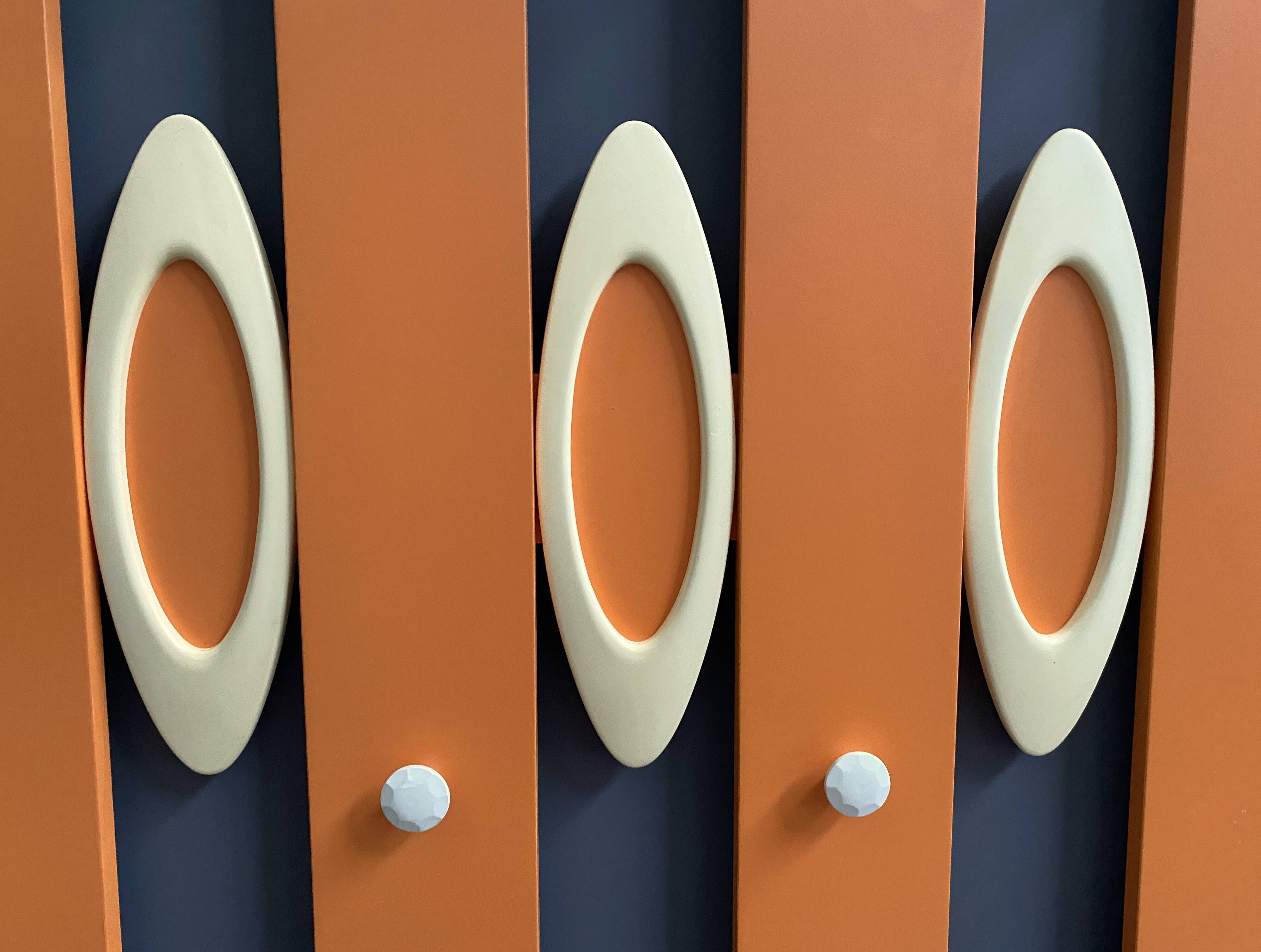 Orange wall unit Coat rack 1970s by ED Design