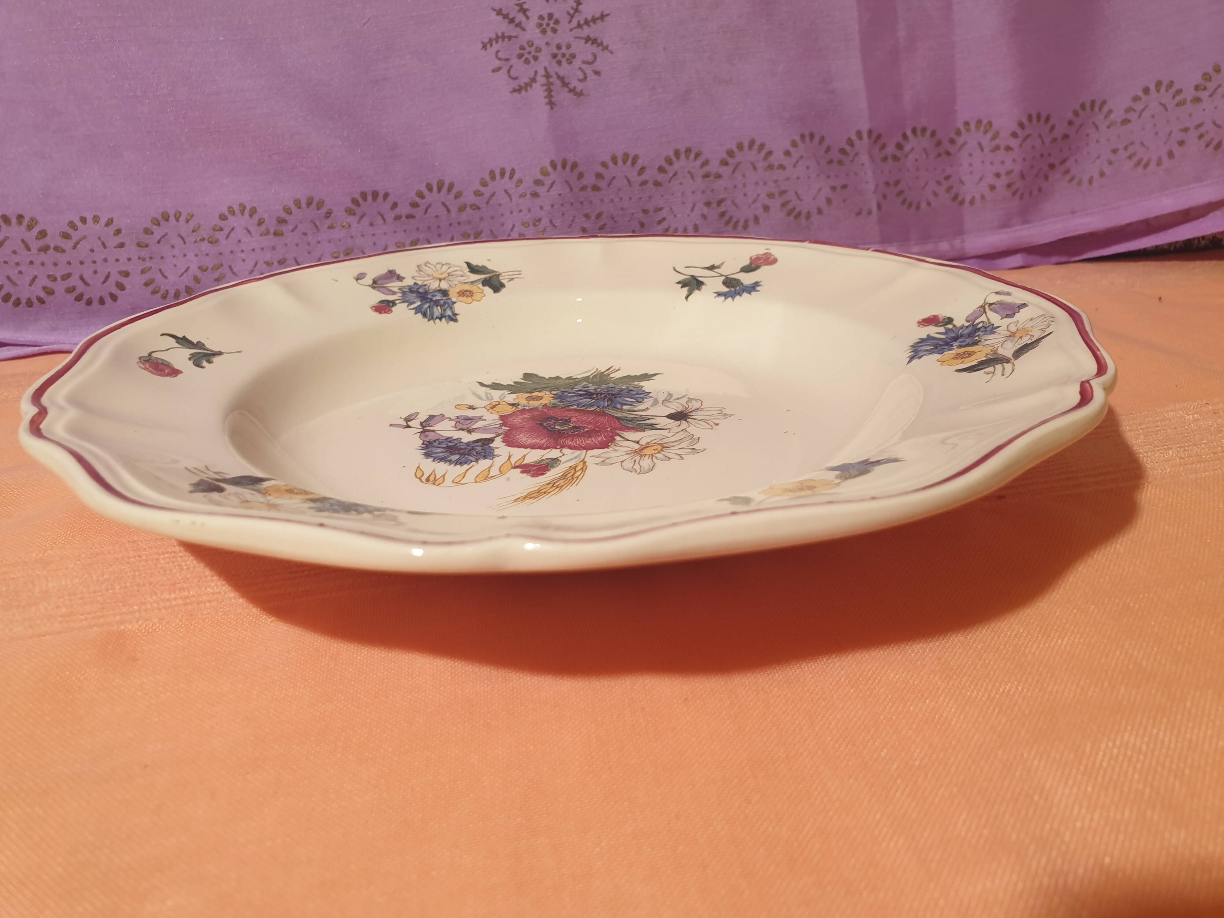 3 flat plates 3 soup plates Agreste Digoin Sarreguemines