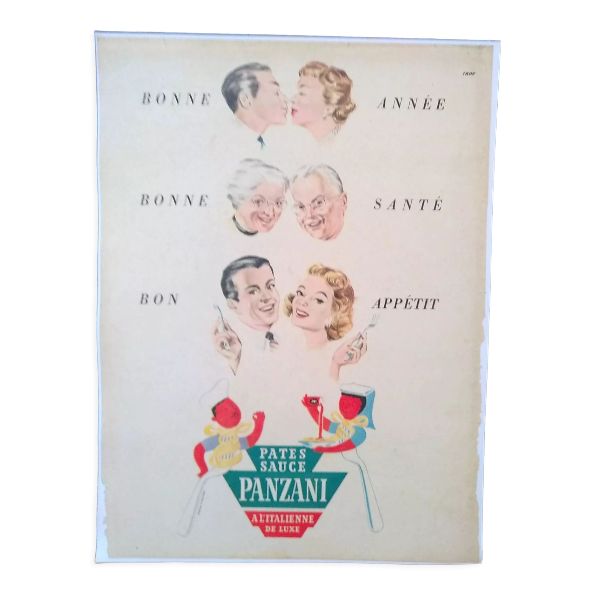 Panzani Pulp paper advertisement from a period magazine