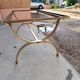 Vintage coffee table in green marble and brass in the style of Maison Jansen.