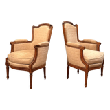 Pair of Louis XVI style walnut shepherdesses circa 1900