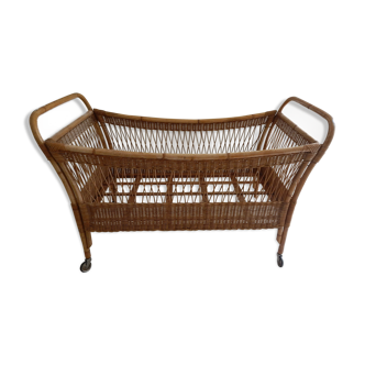 child bed in vintage rattan year 60