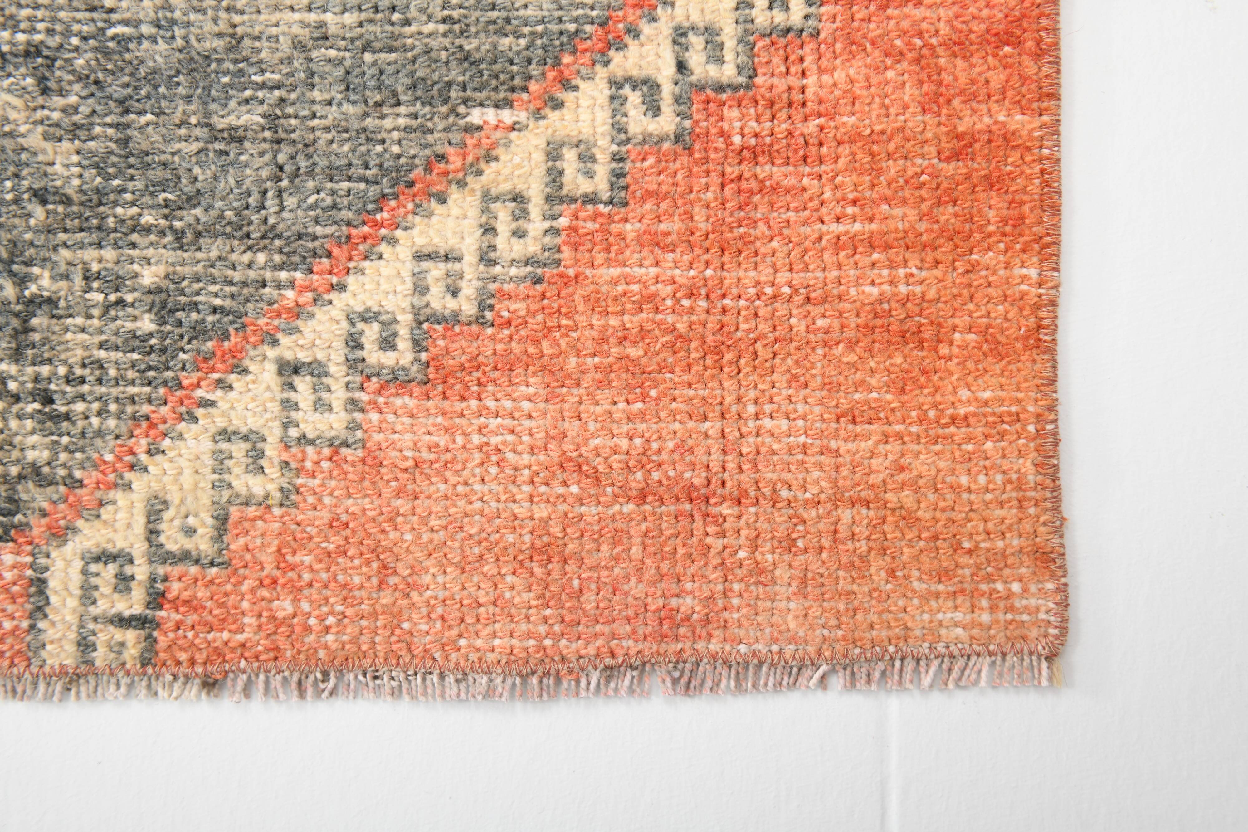 3x6 Handmade Turkish Red Vintage Rug, 81x185Cm