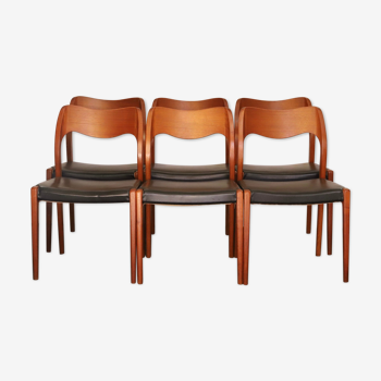 Suite de 6 chaises Niels O. Moller modèle 71