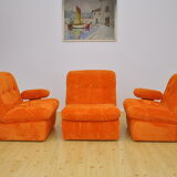 Orange corduroy modular sofa, 1970s.