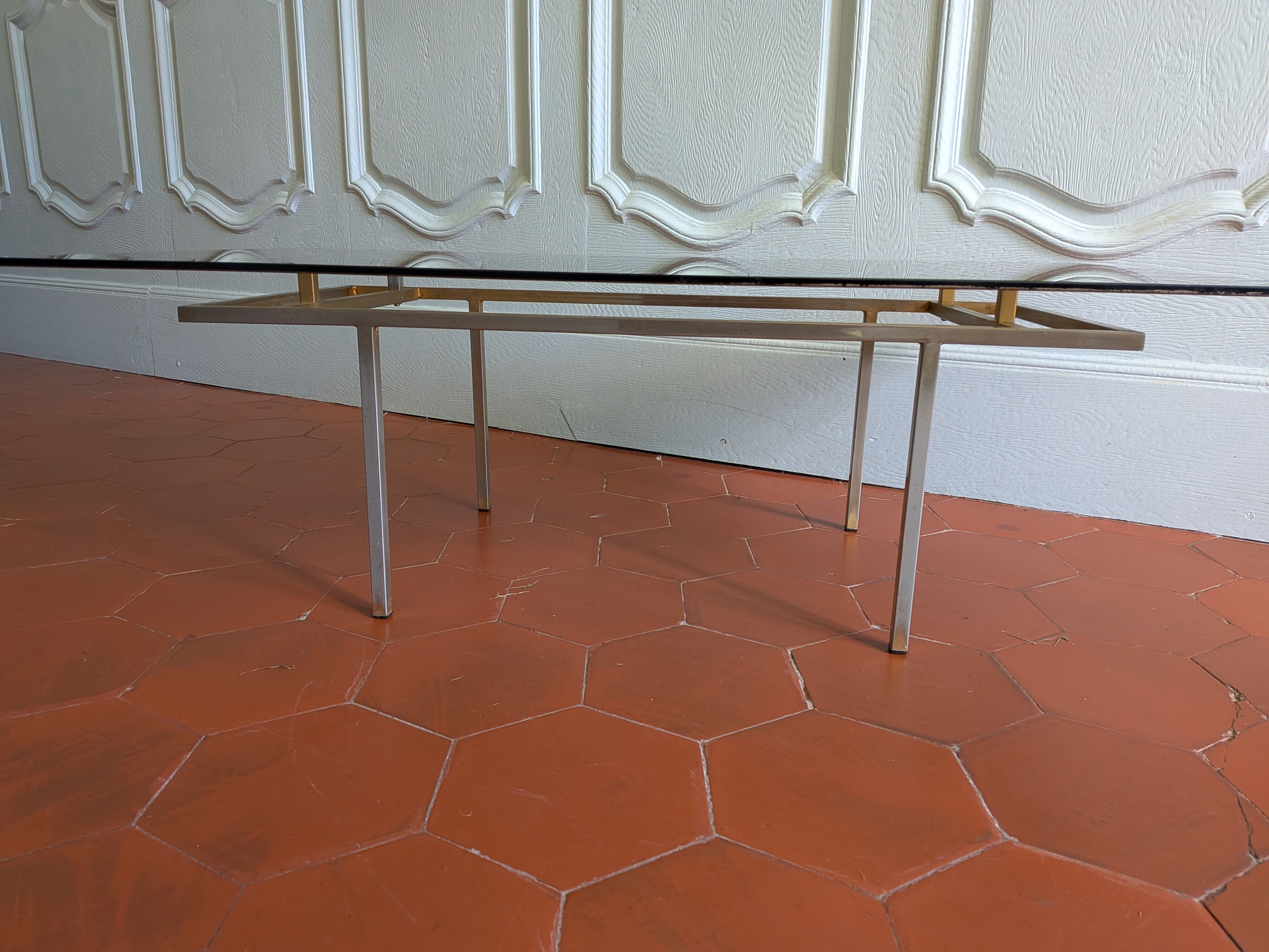 1970s coffee table with smoked glass