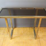 Chrome and gilded console by Romeo Riga around 1970