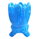 Portieux Gothic opaline goblet candle holder in blue opaline signed - 1910