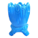 Portieux Gothic opaline goblet candle holder in blue opaline signed - 1910