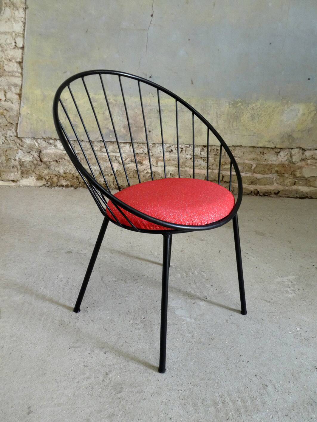 Set de 4 fauteuils corbeille des années 1950