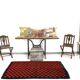 Tapis vintage en laine à carreaux rouges et noirs 3x6, 107x180 cm SK 70252
