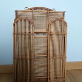 Wicker rattan wall shelf