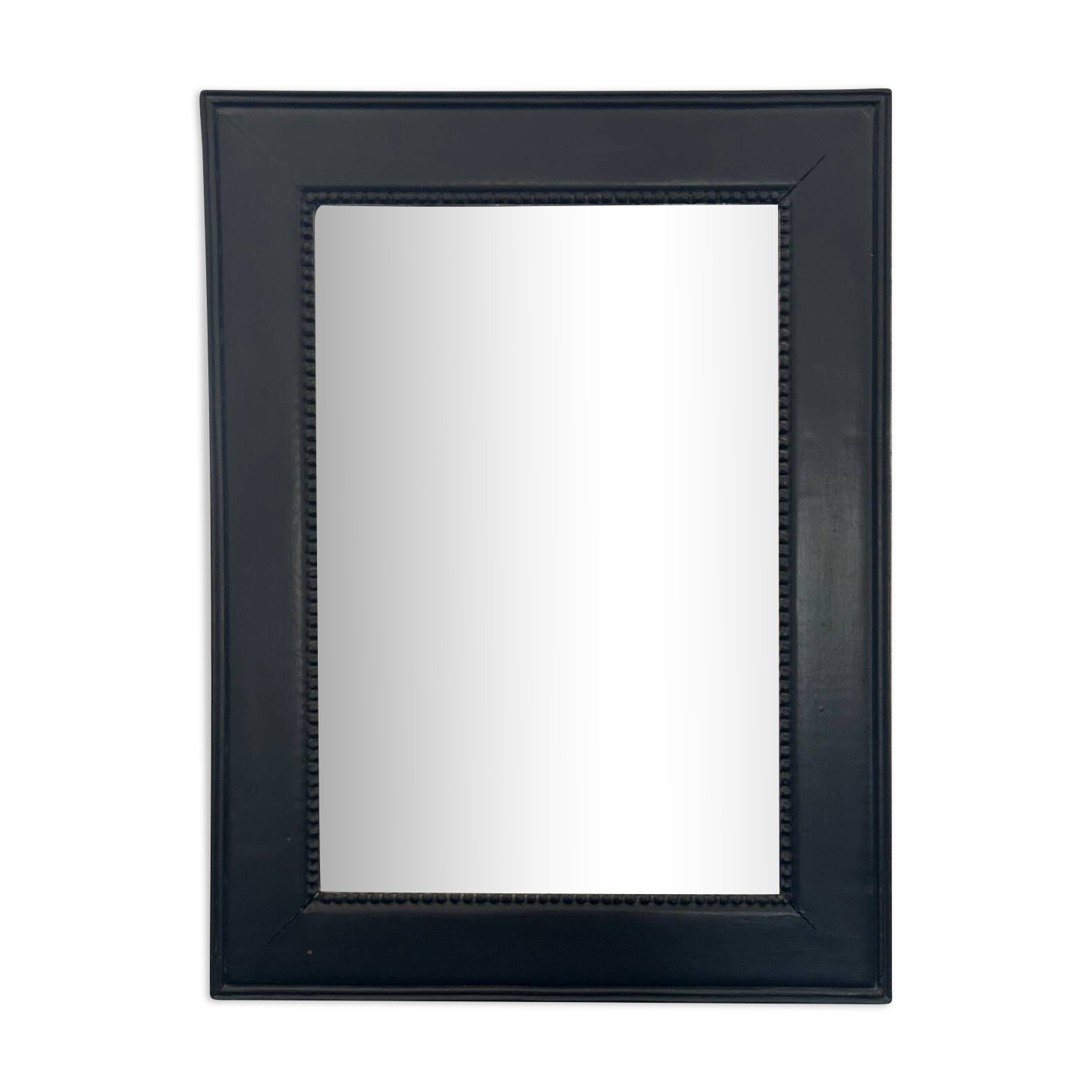 Pearled black frame mirror