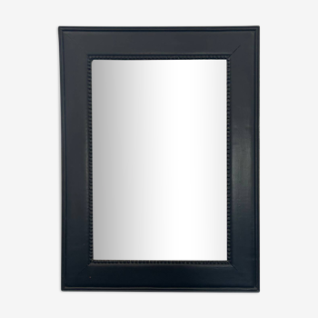 Miroir cadre noir perlé