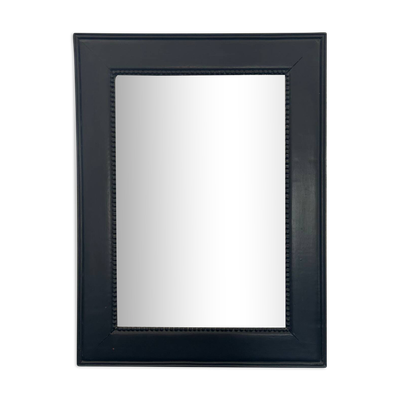 Miroir cadre noir perlé