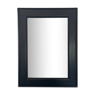 Miroir cadre noir perlé