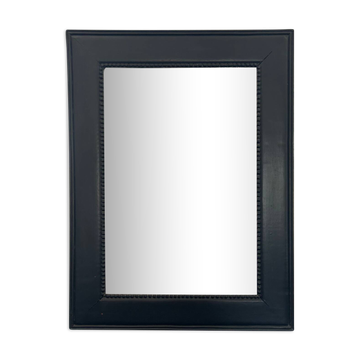 Pearled black frame mirror