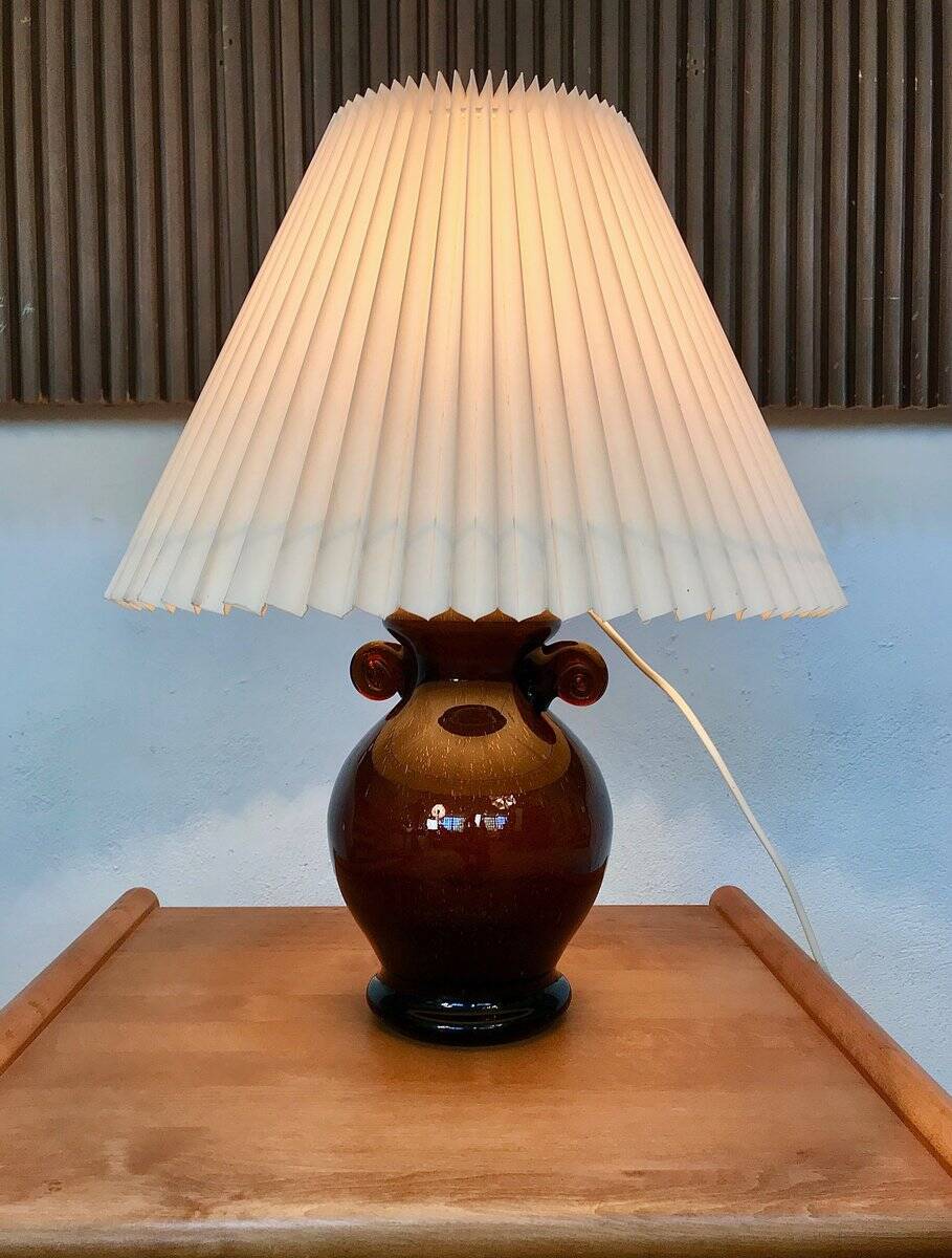 Vintage Italian Murano glass amphora-shaped table lamp, 1950s