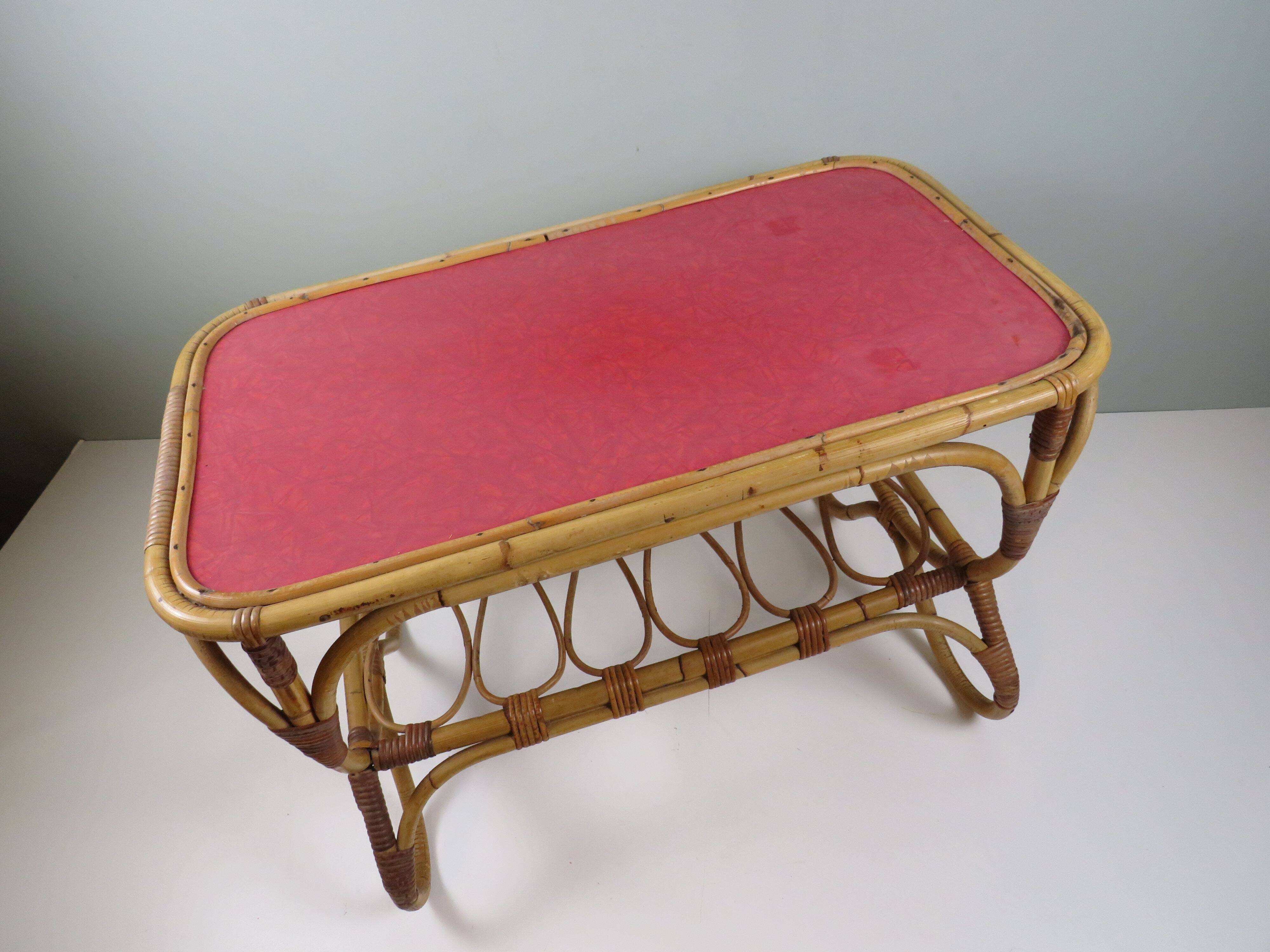 Vintage bamboo coffee table, Rohe Noordwolde, 1960s/70s